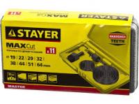 STAYER Maxcut 9шт, набор кольцевых коронок по дереву 11-64мм